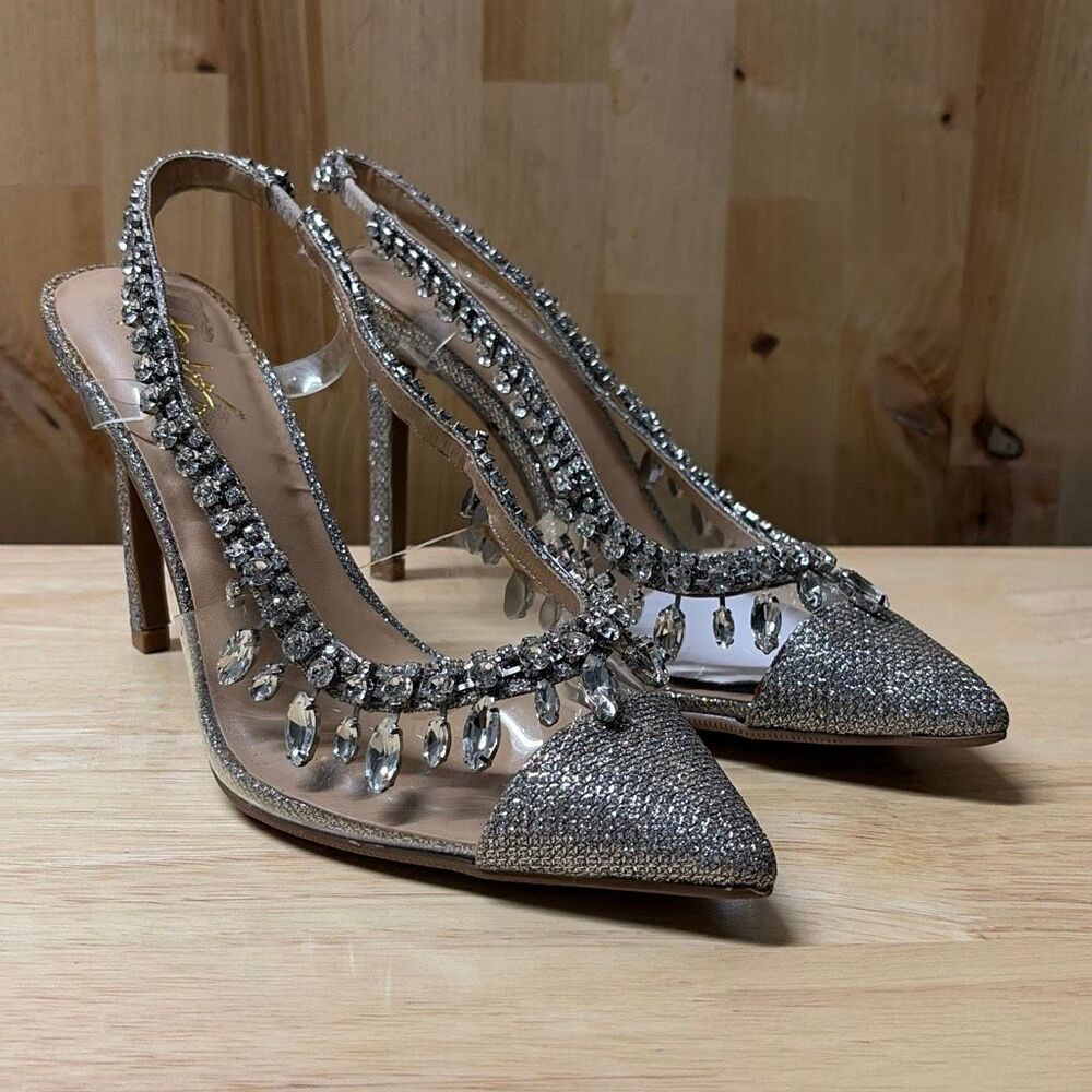 Thalia Sodi Womens Shoes Heels Rhinestones Dressy Sparkly Statement 6M